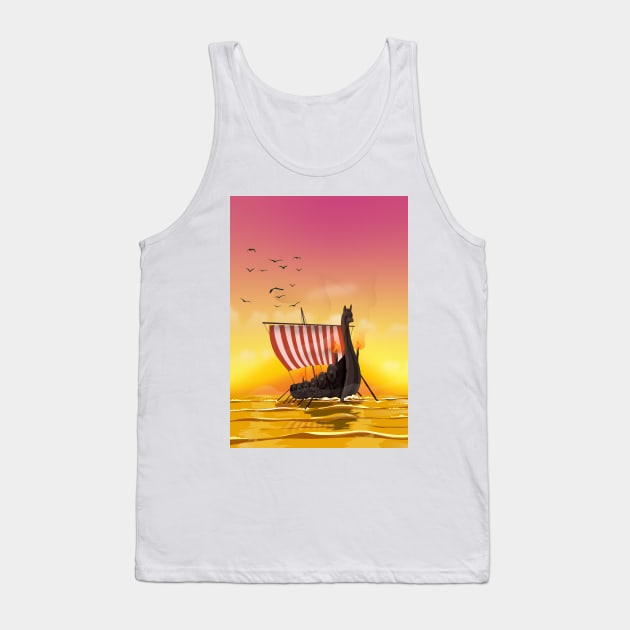 Viking Long Boat Tank Top by nickemporium1